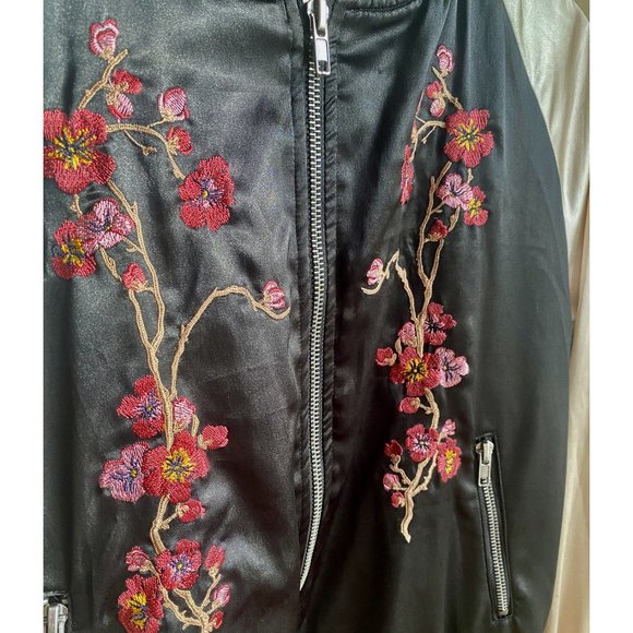 Love Tree Floral Embroidered Bomber Jacket - Picture 3 of 5